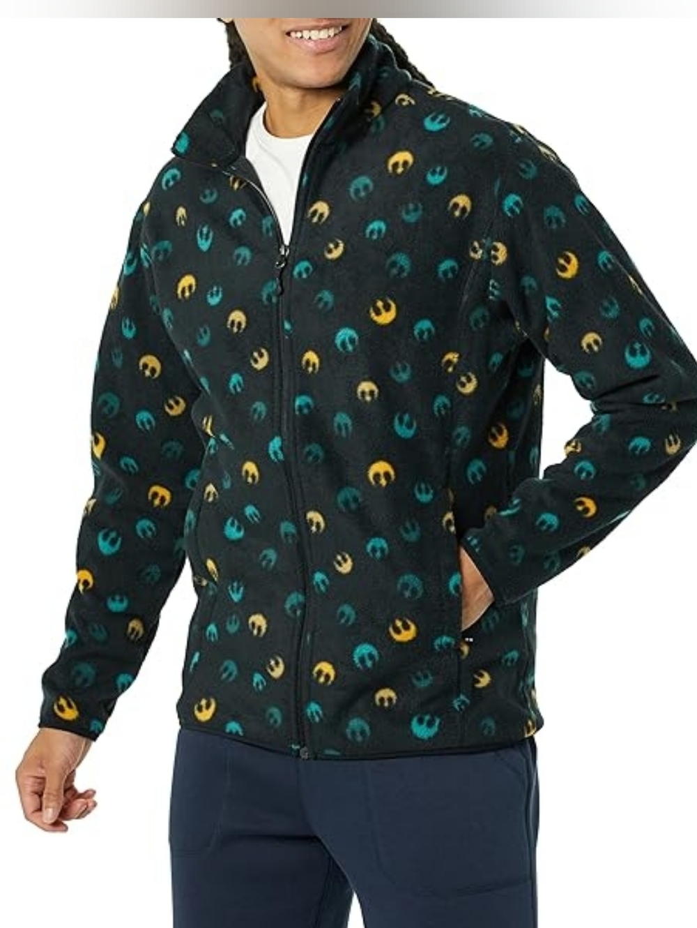 2/$15 NWT Men's Medium Or Large Star Wars Rebel Fleece Jacket Firm Price